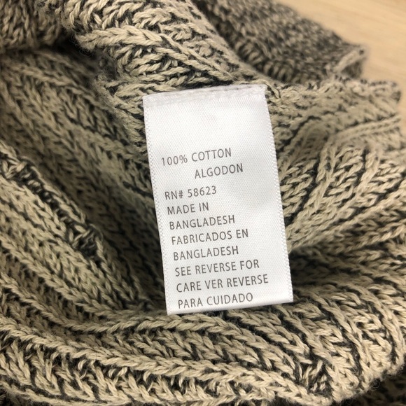 Effeci Cowl Neck Long Sl Sweater Tan & Brown Sz L - Picture 4 of 5